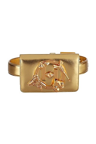 Gold Finish Handcrafted Sling Bag by Outhouse