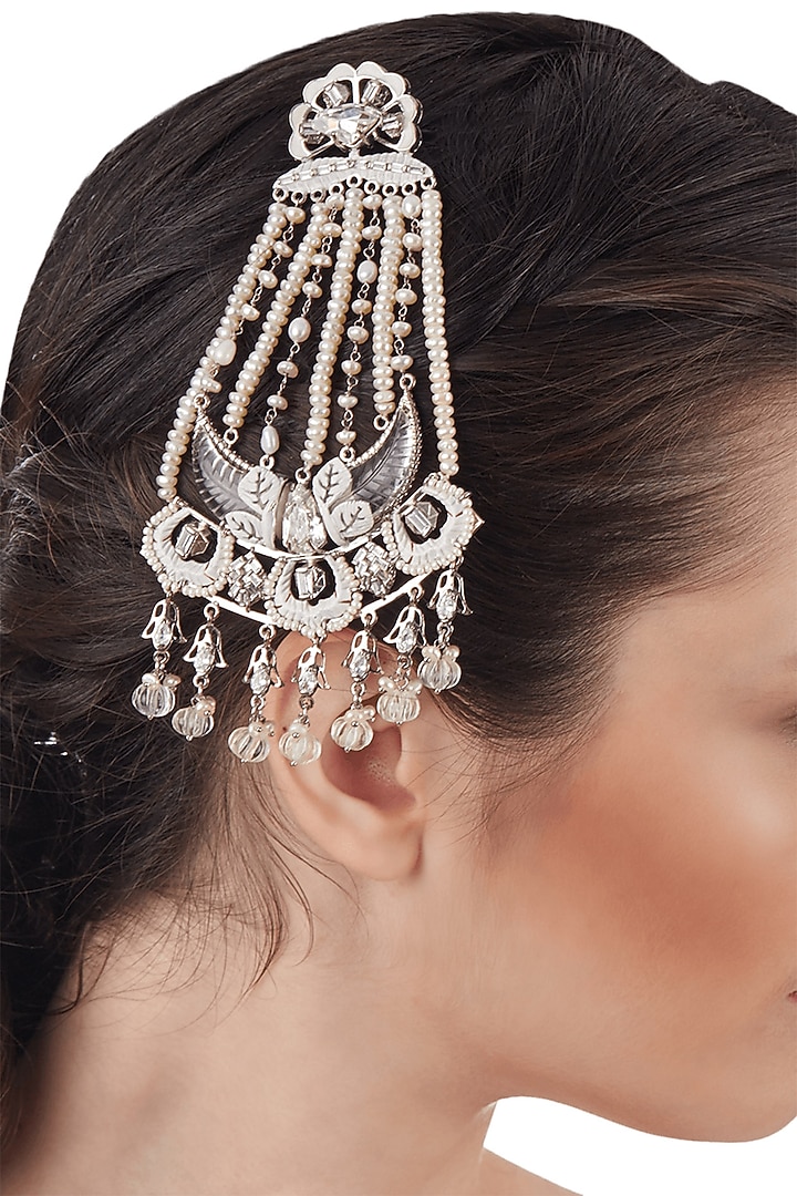 Silver Finish Swarovski Crystal & Pearl Passa by Outhouse at Pernia's Pop Up Shop