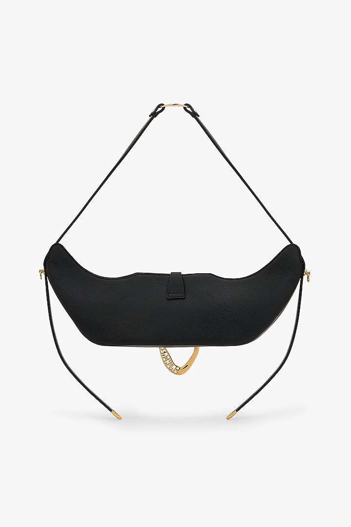 Black Vegan Leather Swing Bag by Outhouse at Pernia's Pop Up Shop