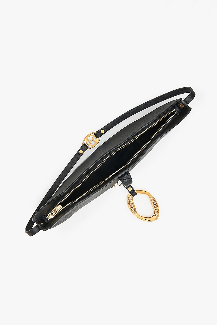 Black Vegan Leather Swing Bag by Outhouse at Pernia's Pop Up Shop