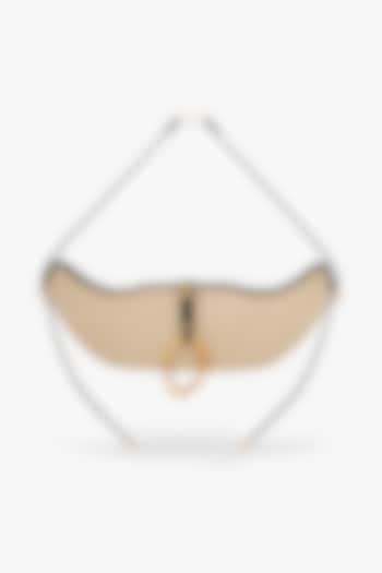 Beige Vegan Leather Swing Bag by Outhouse at Pernia's Pop Up Shop