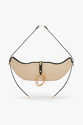 Beige Vegan Leather  Swing Bag by Outhouse
