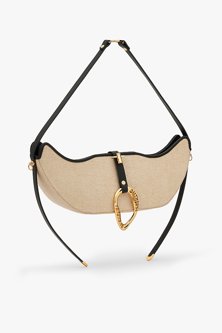 Beige Vegan Leather Swing Bag by Outhouse at Pernia's Pop Up Shop