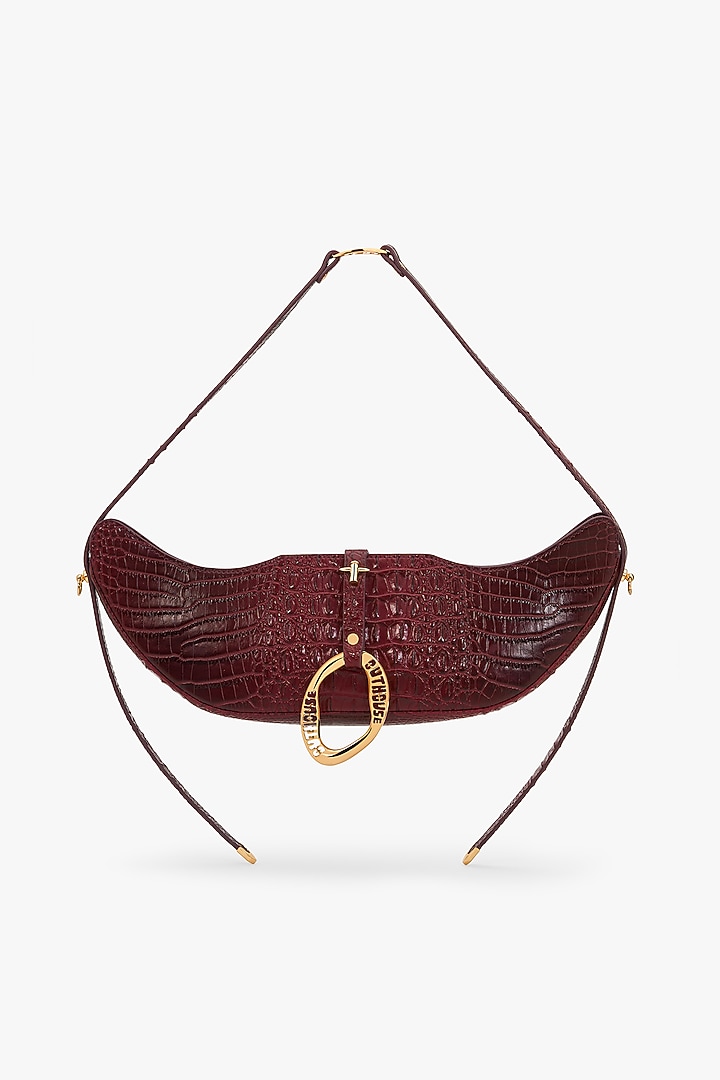 Maroon Vegan Leather Swing Bag by Outhouse at Pernia's Pop Up Shop