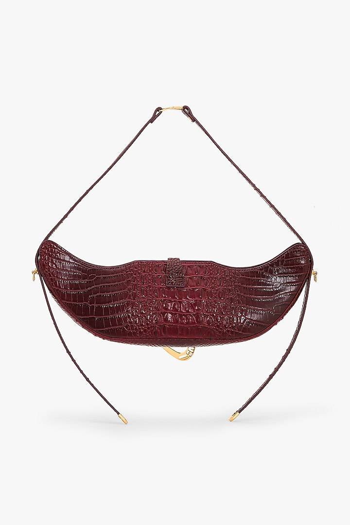 Maroon Vegan Leather Swing Bag by Outhouse at Pernia's Pop Up Shop