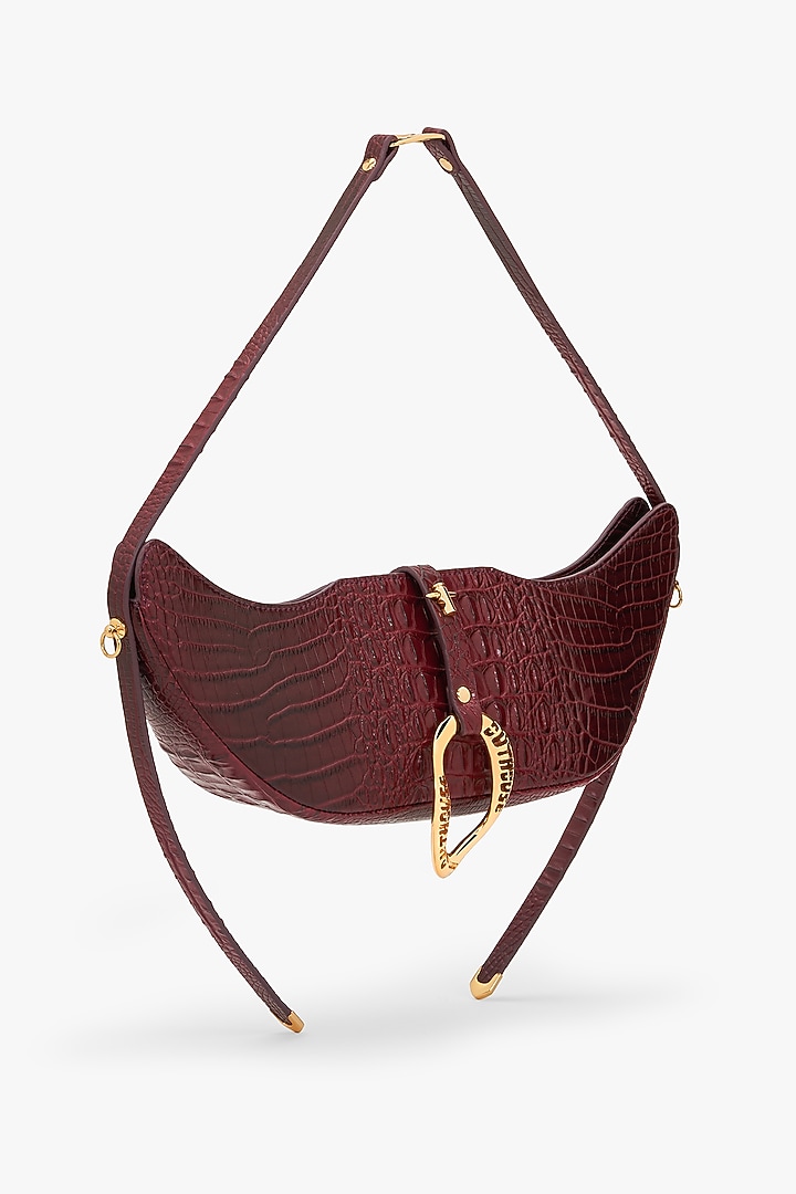 Maroon Vegan Leather Swing Bag by Outhouse at Pernia's Pop Up Shop