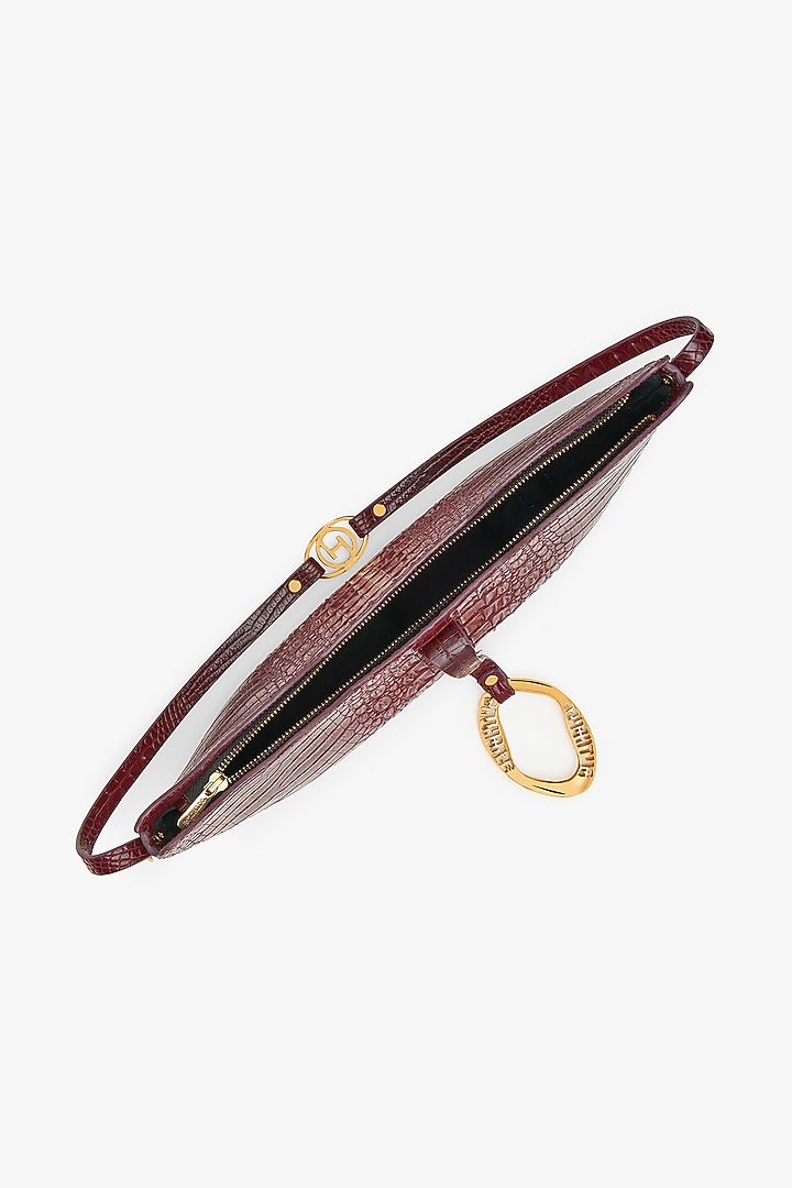 Maroon Vegan Leather Swing Bag by Outhouse at Pernia's Pop Up Shop