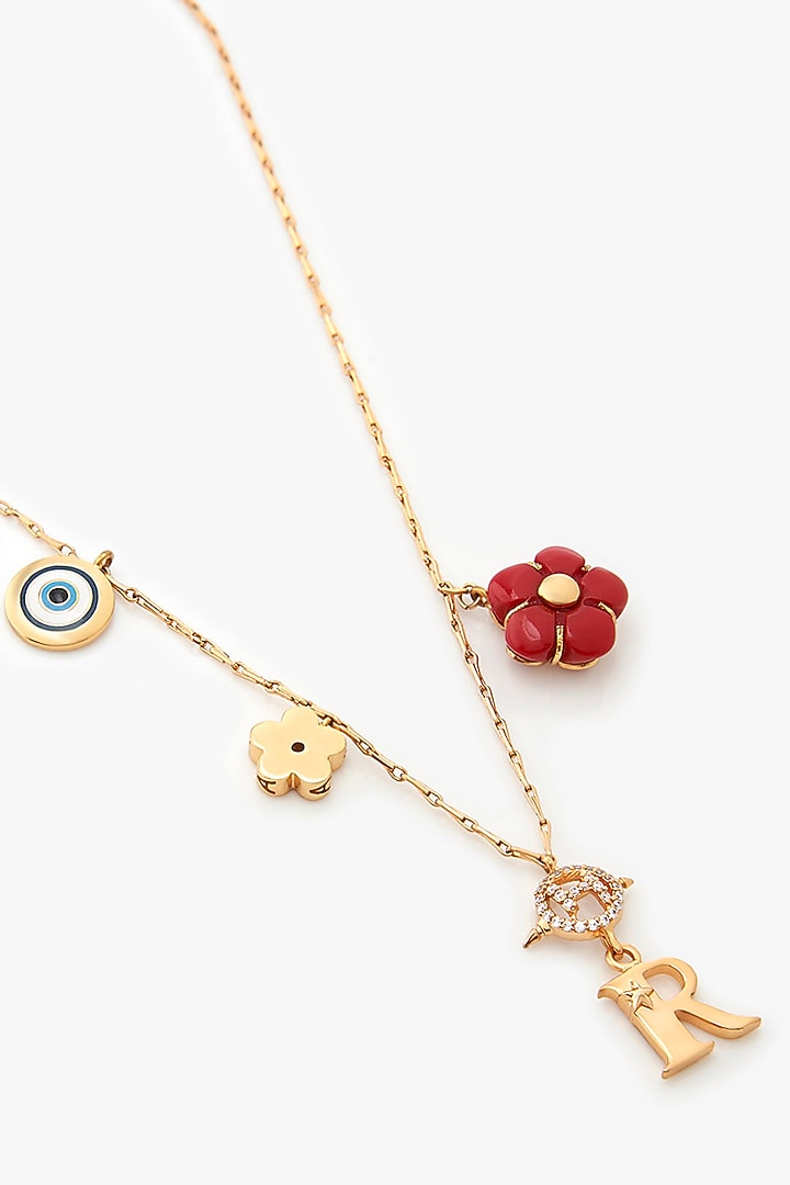 Gold Plated Handcrafted Floral Necklace by Outhouse at Pernia's Pop Up Shop