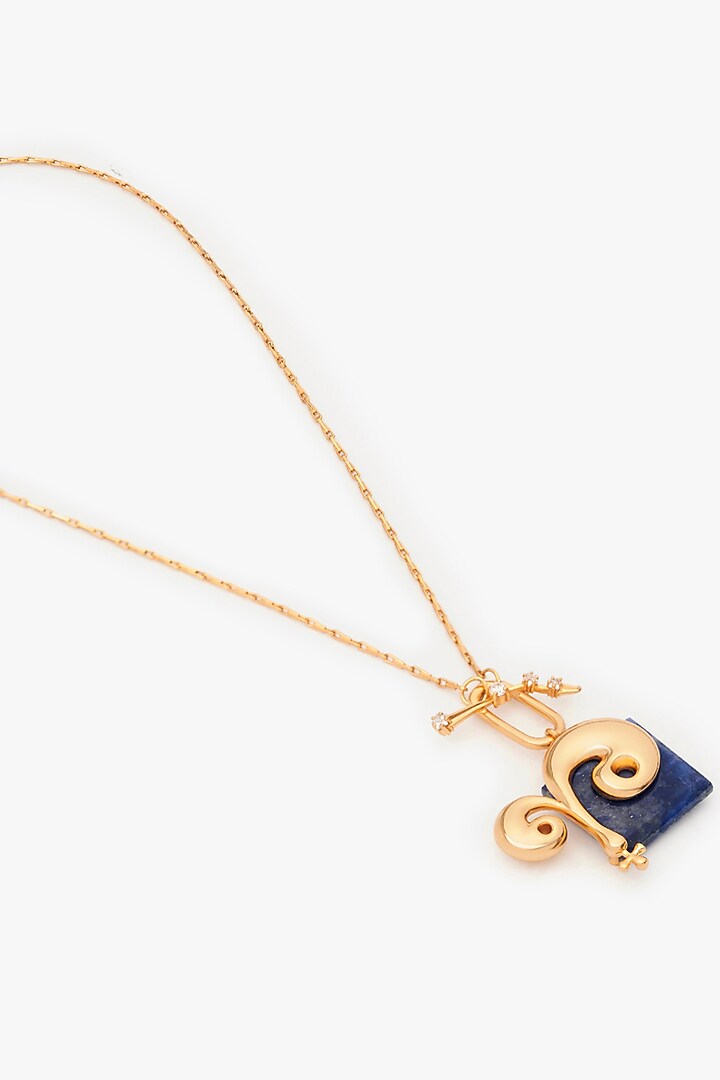 Gold Plated Cubic Zirconia Zodiac Pendant Necklace by Outhouse at Pernia's Pop Up Shop