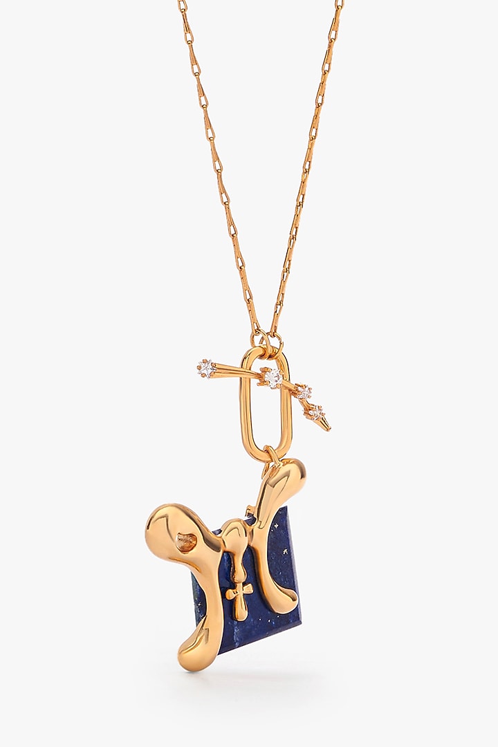 Gold Plated Handcrafted Zodiac Pendant Necklace by Outhouse at Pernia's Pop Up Shop