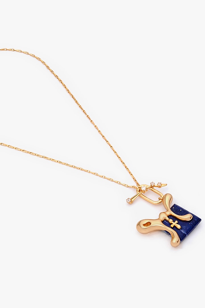 Gold Plated Handcrafted Zodiac Pendant Necklace by Outhouse at Pernia's Pop Up Shop