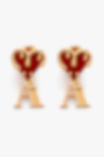 Gold Plated Heart Stud Earrings by Outhouse at Pernia's Pop Up Shop