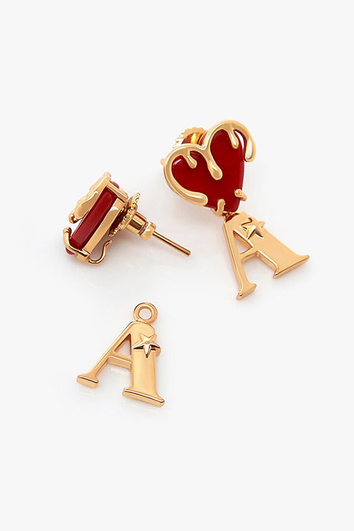 Gold Plated Heart Stud Earrings by Outhouse at Pernia's Pop Up Shop
