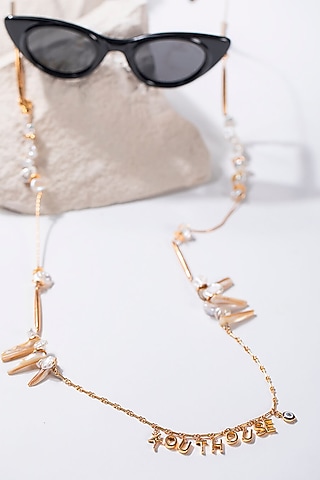 Gold Plated Baroque Pearls Optical Chain by Outhouse
