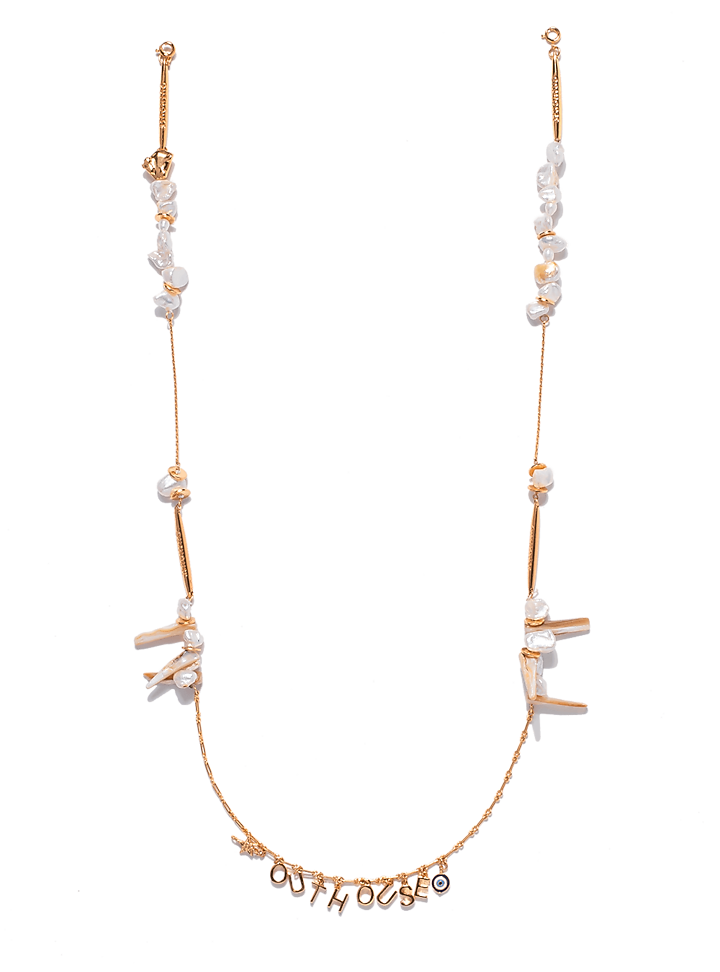 Gold Plated Baroque Pearls Optical Chain by Outhouse at Pernia's Pop Up Shop
