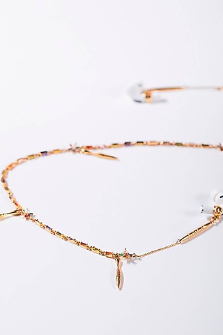 Gold Plated Motif Embellished Optical Chain by Outhouse