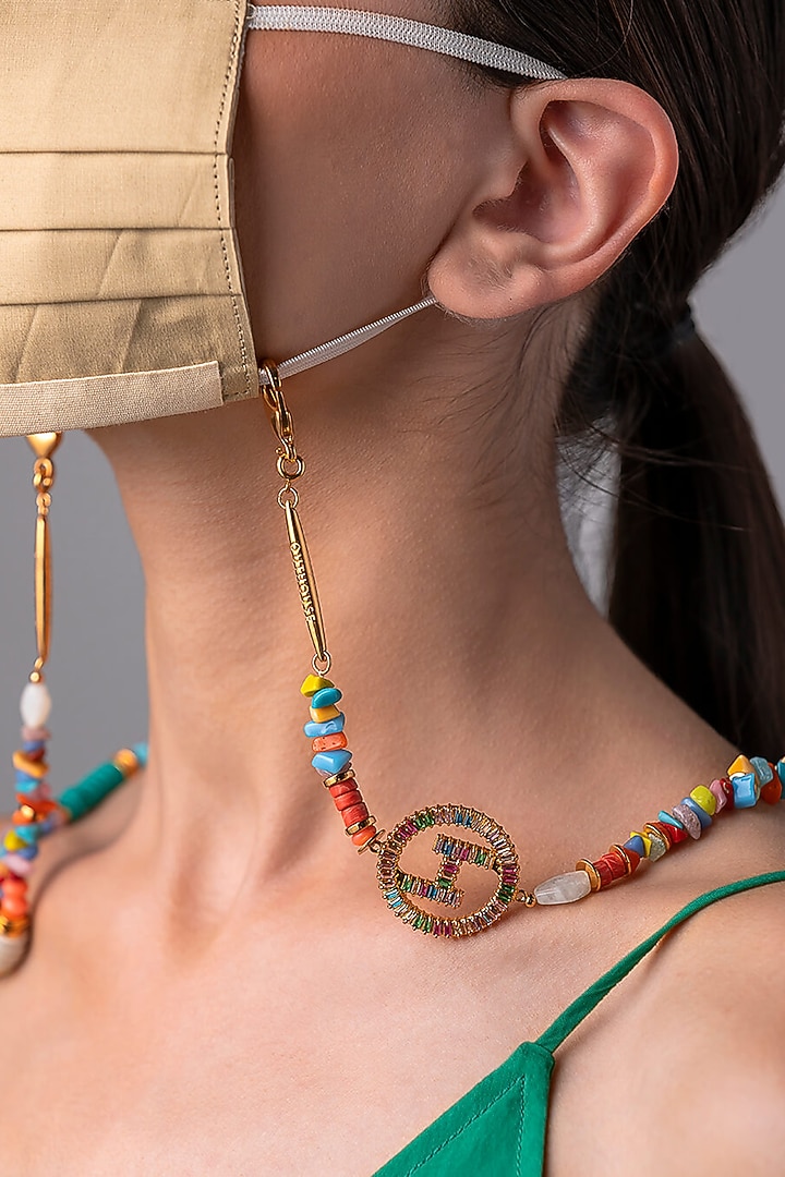 Gold Plated Handcrafted Baroque Pearls Optical Chain by Outhouse at Pernia's Pop Up Shop