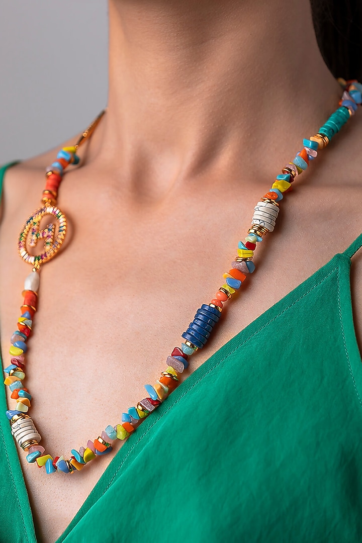 Gold Plated Handcrafted Baroque Pearls Optical Chain by Outhouse at Pernia's Pop Up Shop