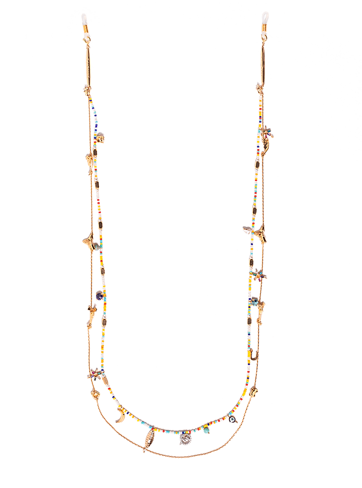 Gold Plated Handcrafted Embellished Optical Chain by Outhouse at Pernia's Pop Up Shop