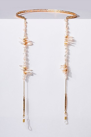 Gold Plated Handcrafted Optical Chain In Brass by Outhouse