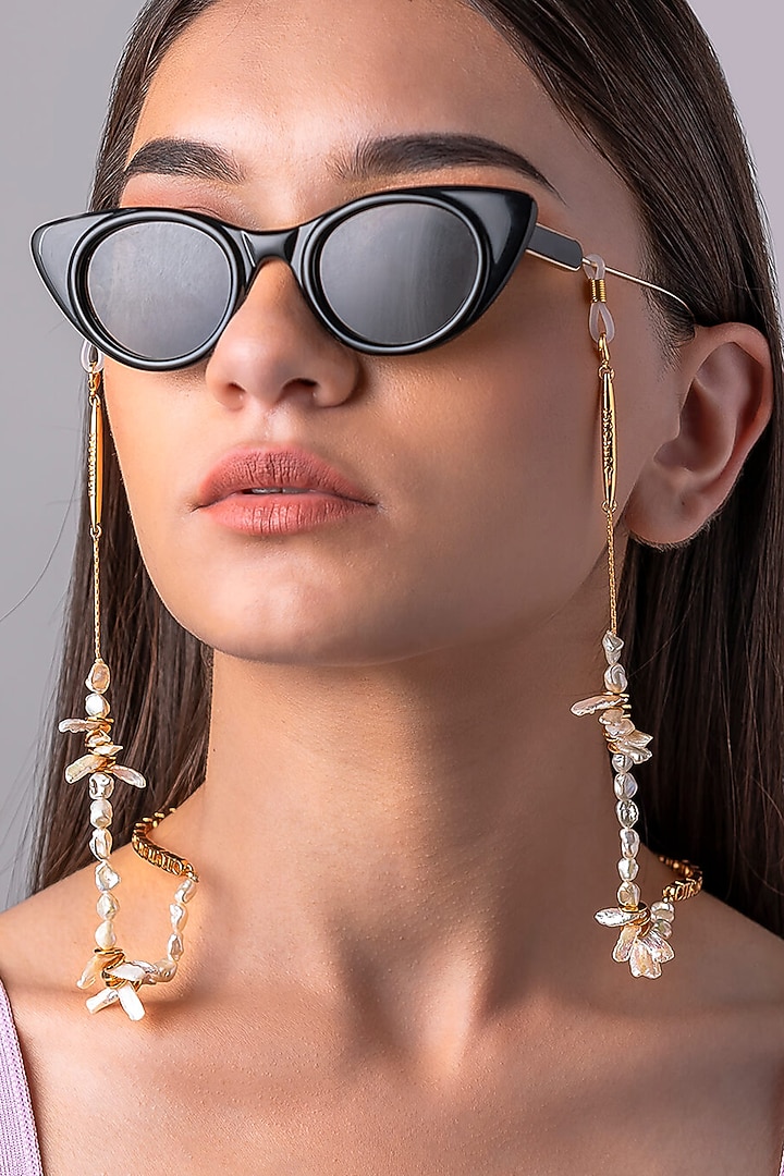 Gold Plated Handcrafted Optical Chain In Brass by Outhouse at Pernia's Pop Up Shop