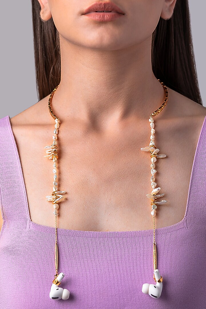 Gold Plated Handcrafted Optical Chain In Brass by Outhouse at Pernia's Pop Up Shop