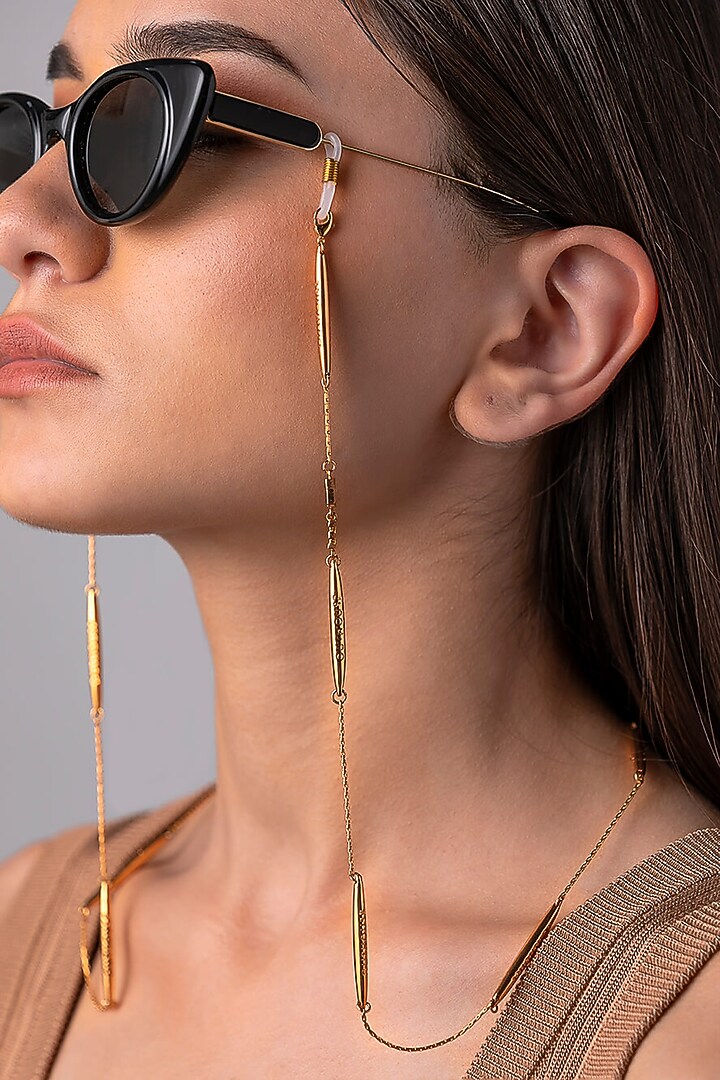 Gold Plated Optical Chain In Brass by Outhouse at Pernia's Pop Up Shop