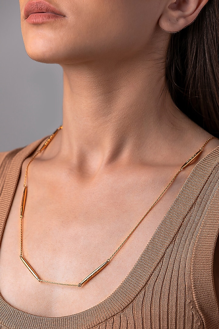 Gold Plated Optical Chain In Brass by Outhouse at Pernia's Pop Up Shop