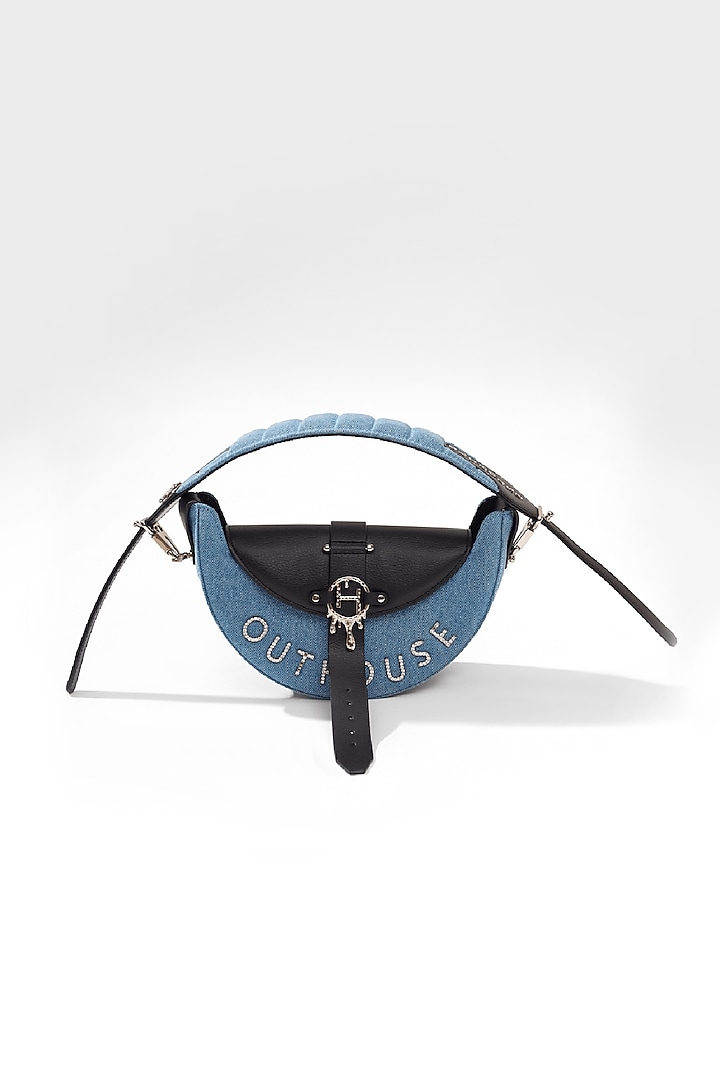 Denim Blue Vegan Leather Bag by Outhouse
