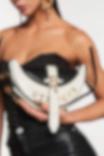 Ivory Vegan Leather Bag by Outhouse at Pernia's Pop Up Shop