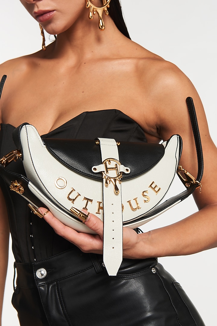 Ivory Vegan Leather Bag by Outhouse at Pernia's Pop Up Shop