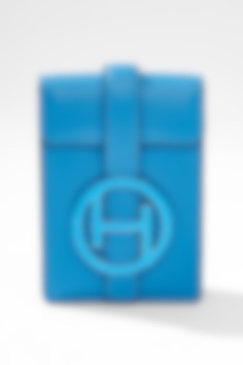 Ocean Blue Vegan Leather Messenger Bag by Outhouse at Pernia's Pop Up Shop