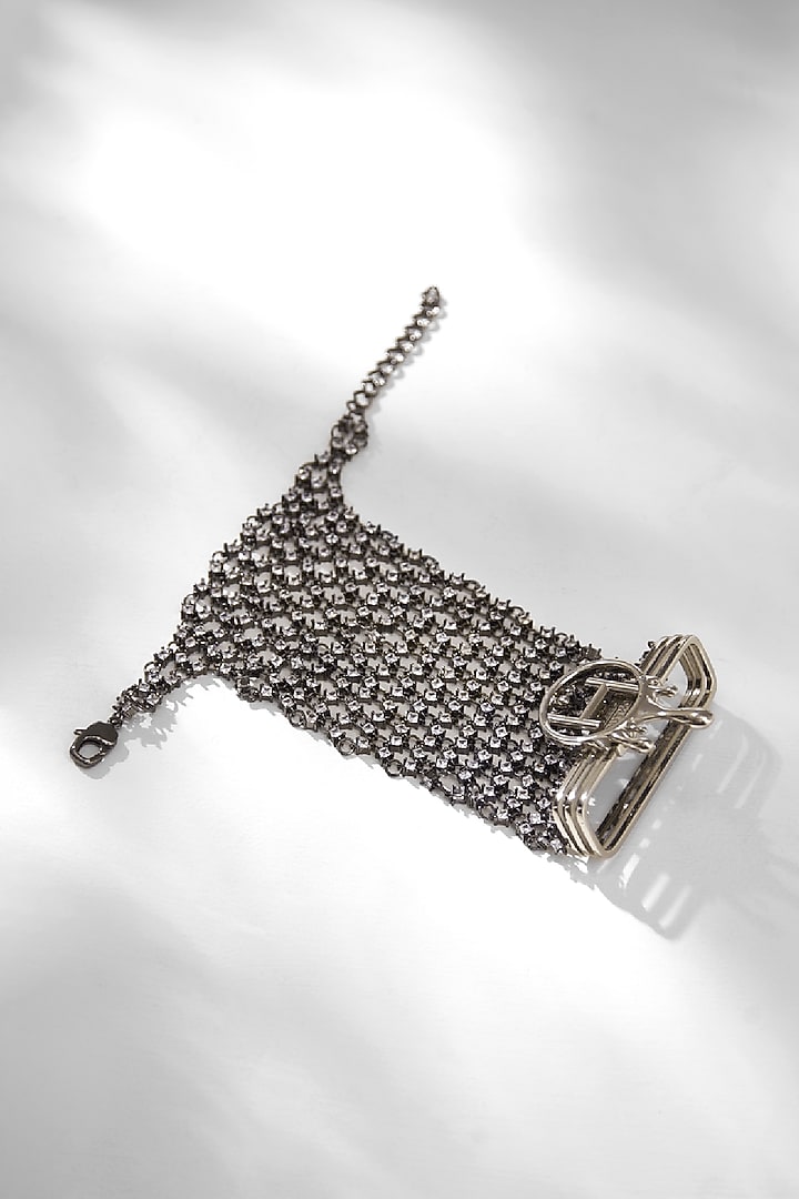 Silver Brass Crystal Glove by Outhouse at Pernia's Pop Up Shop