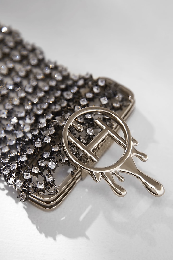 Silver Brass Crystal Glove by Outhouse at Pernia's Pop Up Shop