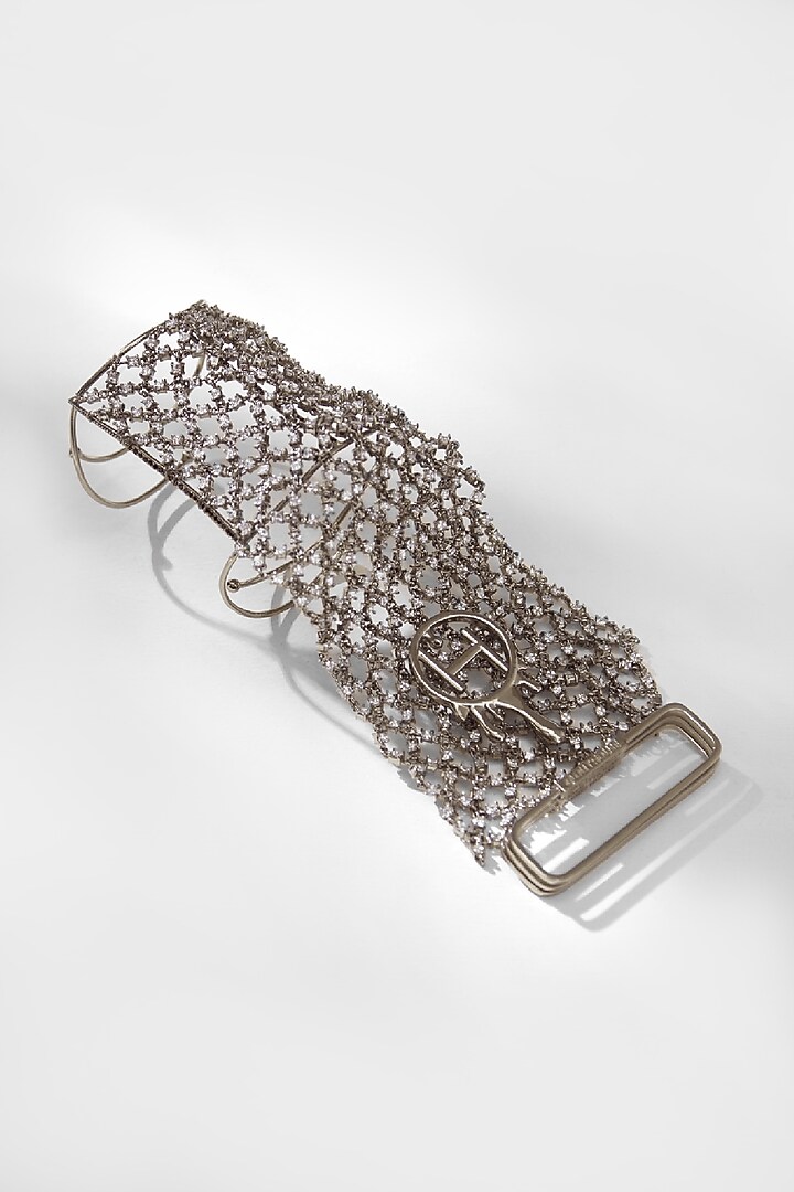 Silver Crystal Glove In Brass by Outhouse at Pernia's Pop Up Shop