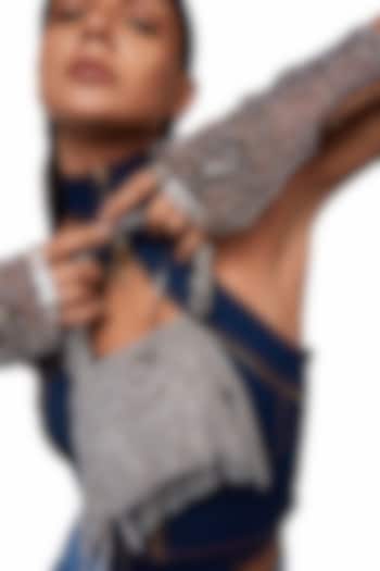 Silver Crystal Glove In Brass by Outhouse at Pernia's Pop Up Shop