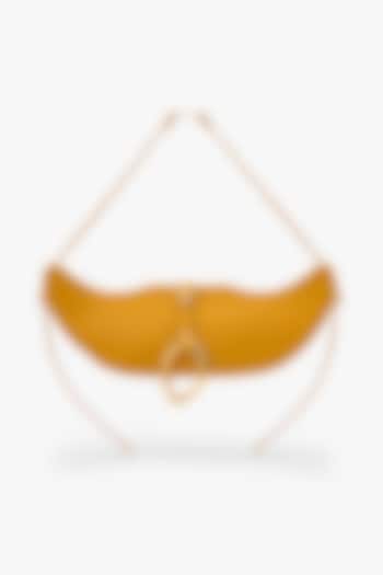 Ochre Yellow Vegan Leather Swing Bag by Outhouse at Pernia's Pop Up Shop