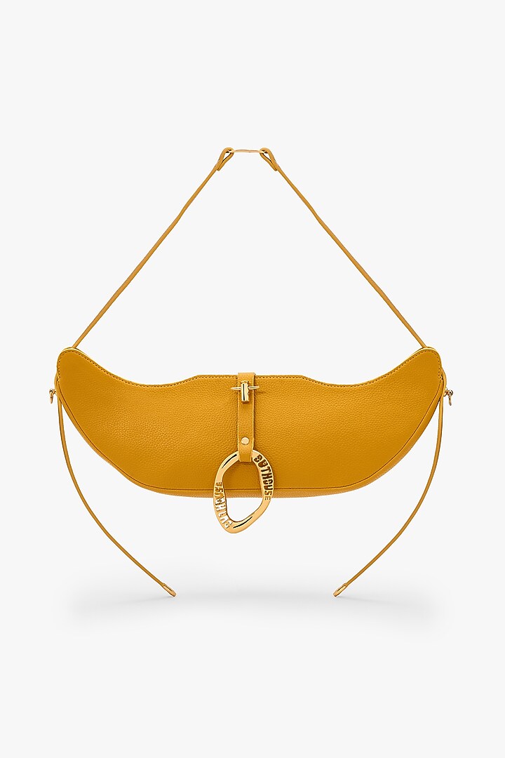 Ochre Yellow Vegan Leather Swing Bag by Outhouse at Pernia's Pop Up Shop