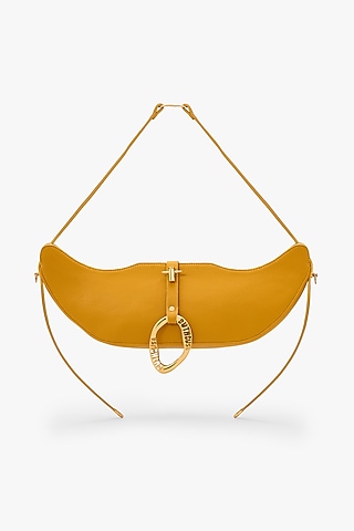 Ochre Yellow Vegan Leather Swing Bag by Outhouse