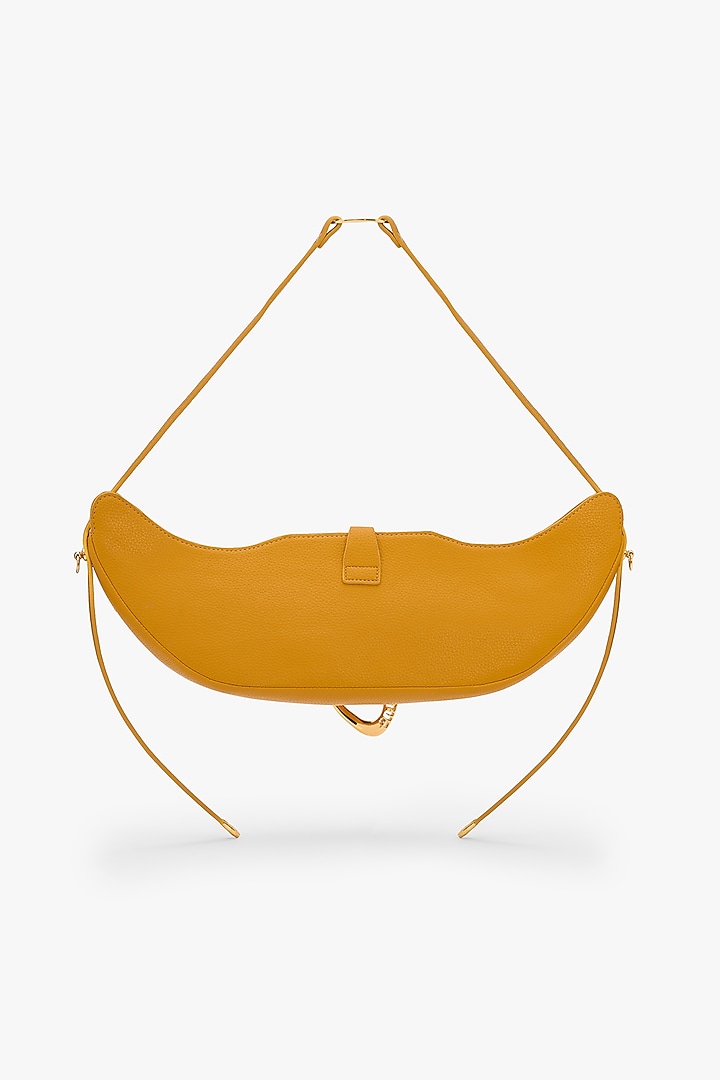 Ochre Yellow Vegan Leather Swing Bag by Outhouse at Pernia's Pop Up Shop