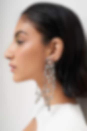 White Plated Free Fall Earrings by Outhouse at Pernia's Pop Up Shop