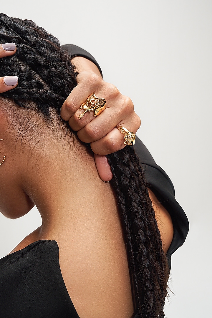 Gold Plated Petite Ring by Outhouse at Pernia's Pop Up Shop