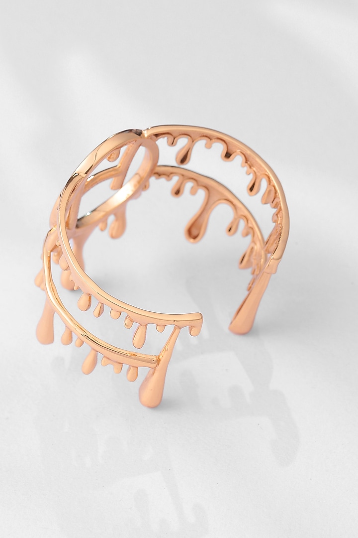 Gold Plated Free Fall Hand Cuff by Outhouse at Pernia's Pop Up Shop