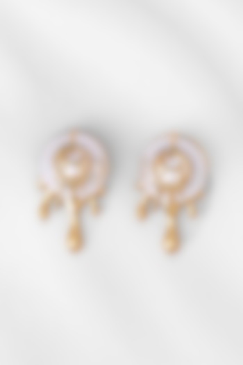 Gold Plated Pearl Stud Earrings by Outhouse