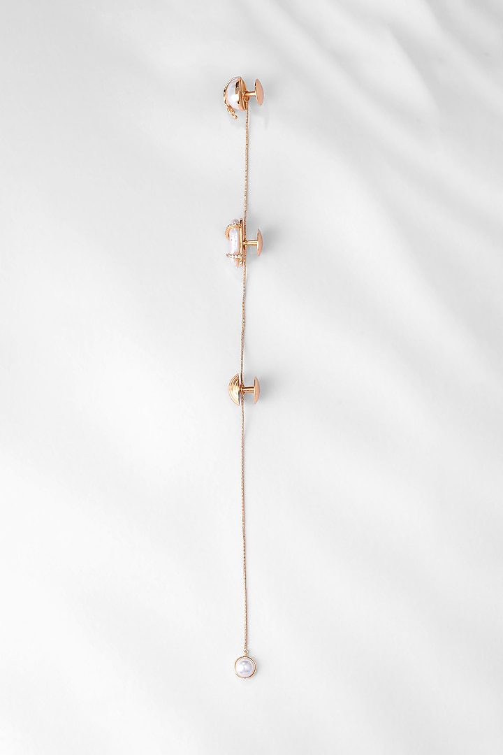 Gold Plated Pearl Linked Buttons by Outhouse at Pernia's Pop Up Shop