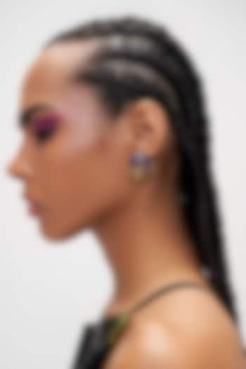 Gold Plated Semi-Precious Lapis Stud Earrings by Outhouse at Pernia's Pop Up Shop