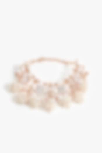 Rose Gold Plated Cubic Zirconia & Pearl Choker Necklace by Outhouse at Pernia's Pop Up Shop
