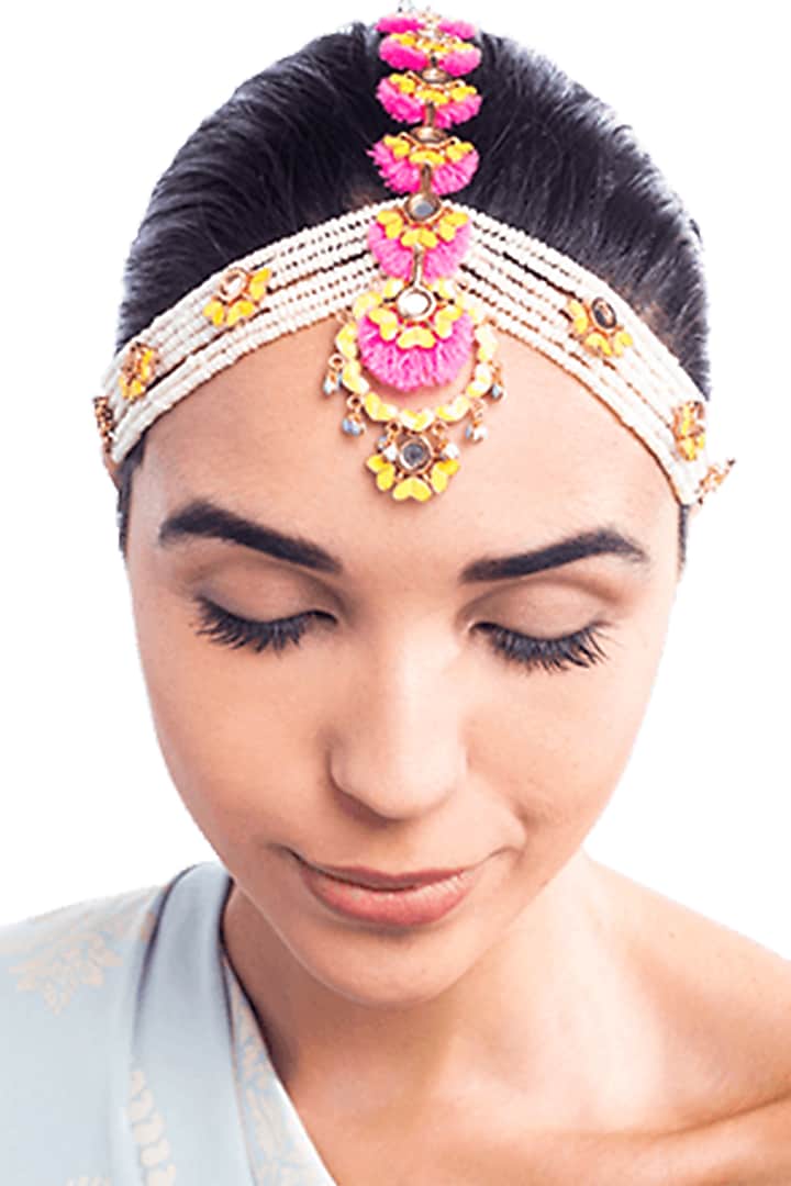 Rose Gold Plated Swarovski Pearl Handcrafted Headgear by Outhouse at Pernia's Pop Up Shop