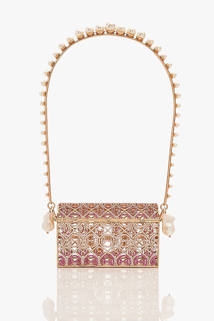 Rose Gold Finish Brass Pearl Bag by Outhouse at Pernia's Pop Up Shop