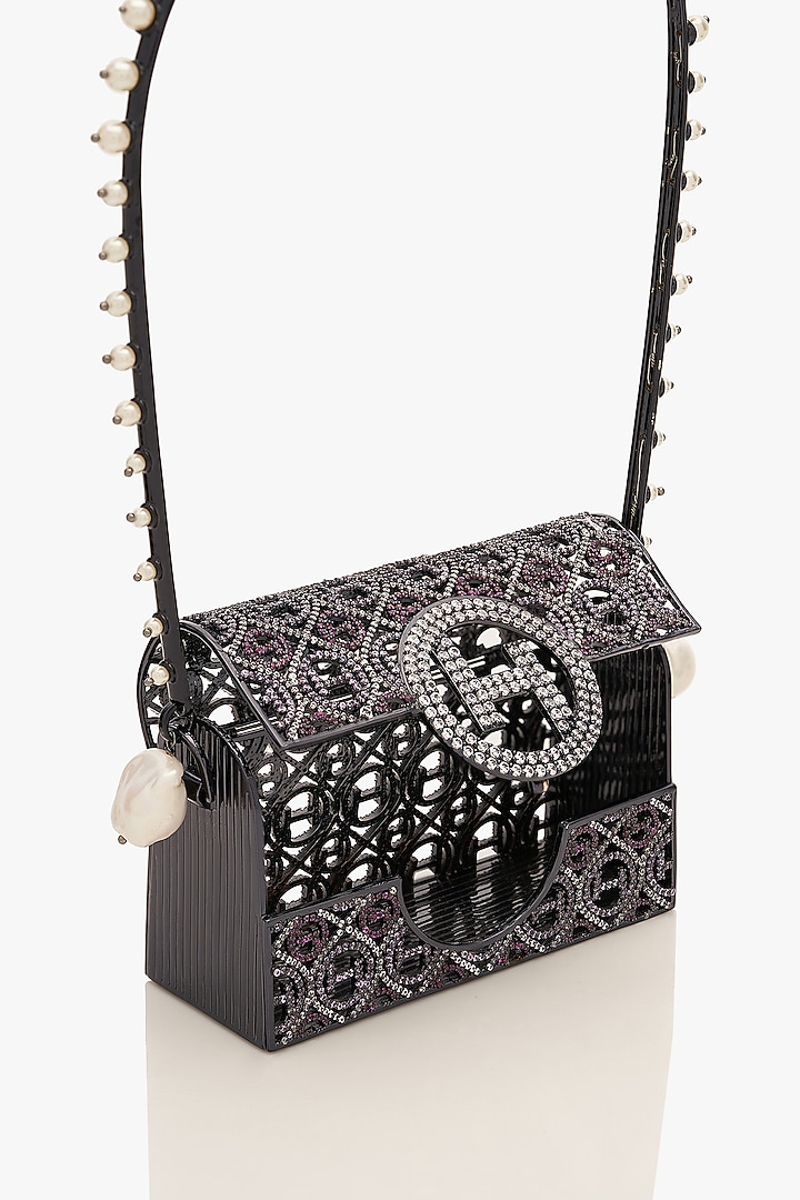 Black Brass Pearl Bag by Outhouse at Pernia's Pop Up Shop